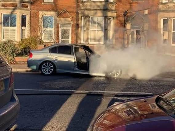 A car has reportedly caught fire on Kingsley Road.